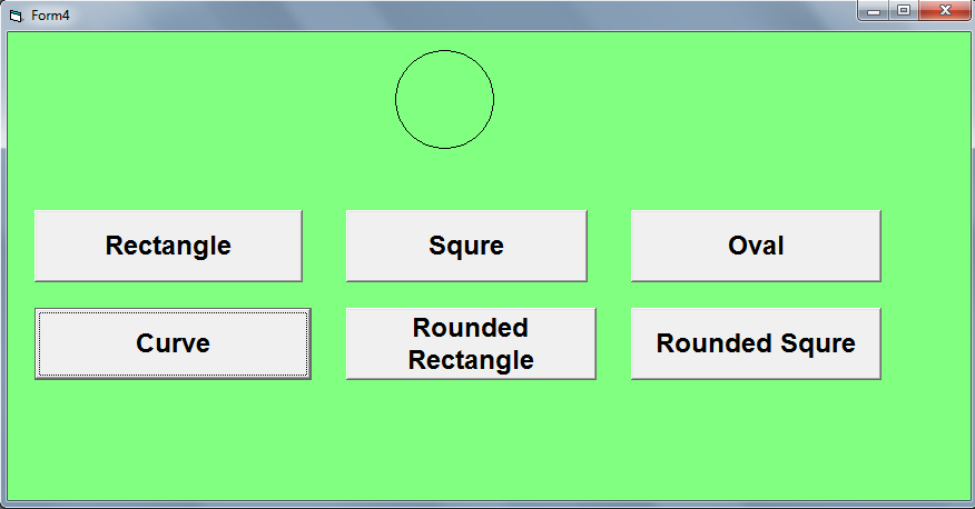 PROJECT 5: VISUAL BASIC PROGRAMMING LANGUAGE (CHANGE SHAPE) Run/Display Project (F5)